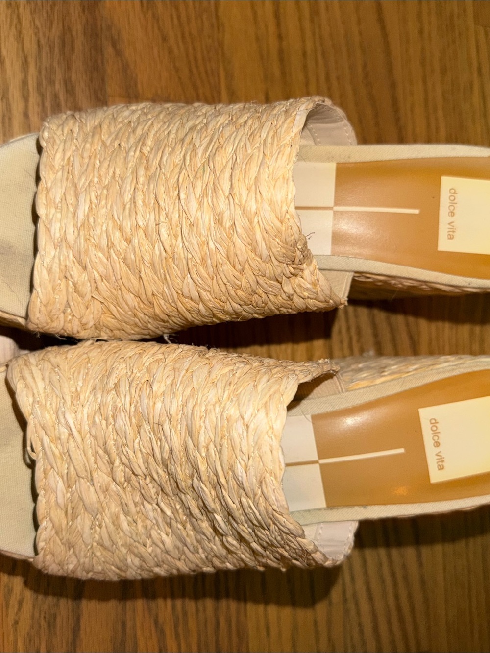 Dolce Vita Natural Straw Slide Mules